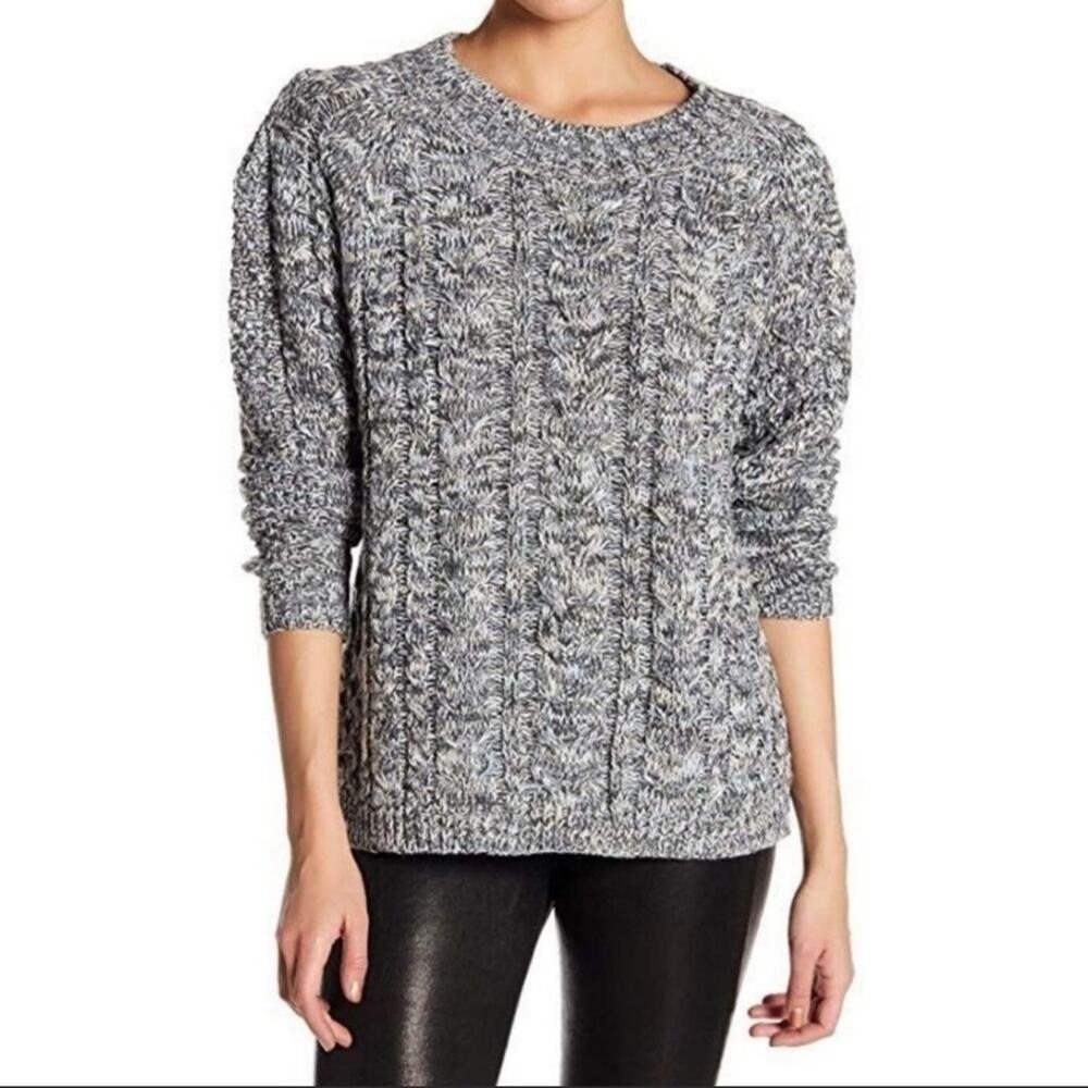 John + Jenn Marled Cable Knit Crewneck Oversize Sweater Size S